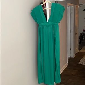Gorgeous green maxi dress with front slit